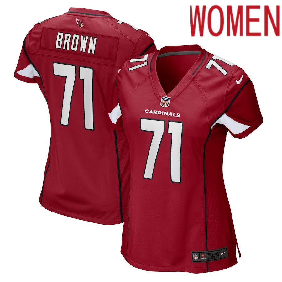 Women Arizona Cardinals 71 Andrew Brown Nike Cardinal Game Player NFL Jersey